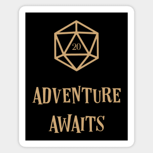 Funny Misadventure Awaits D20 Dice Tabletop RPG Sticker